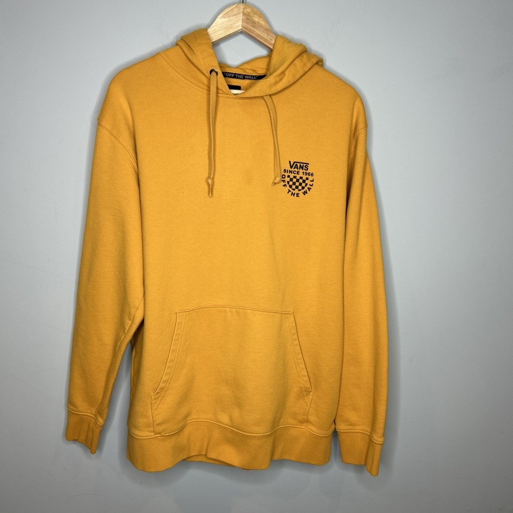 Vans Hoodie XL Long Sleeve Hooded Yellow Pullover Pockets Outdoors Skateboard